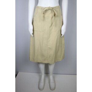 VINTAGE WOMEN'S BEIGE WRAP SKIRT - ECCOBAY - SIZE 11
